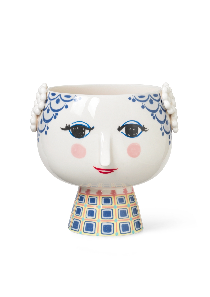 Bjørn Wiinblad Urtepotteskjuler På Fod Blå ø21 Cm