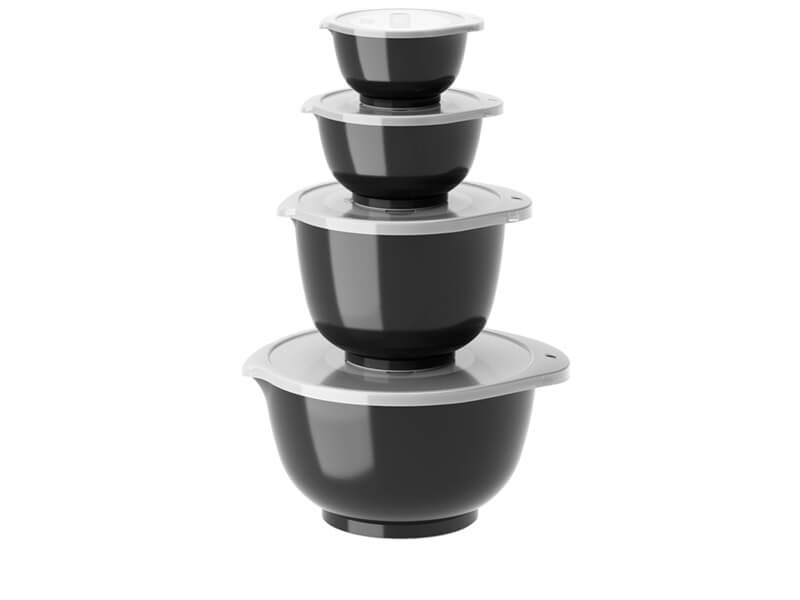 Rosti Margrethe Røreskålesæt 8 Dele 0 25   0 5   1 5   3 Liter Carbon Black