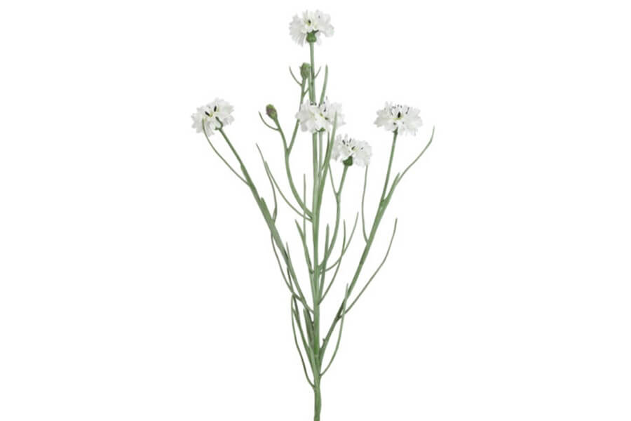 Kunstig Blomst Kornblomst Buket Hvid