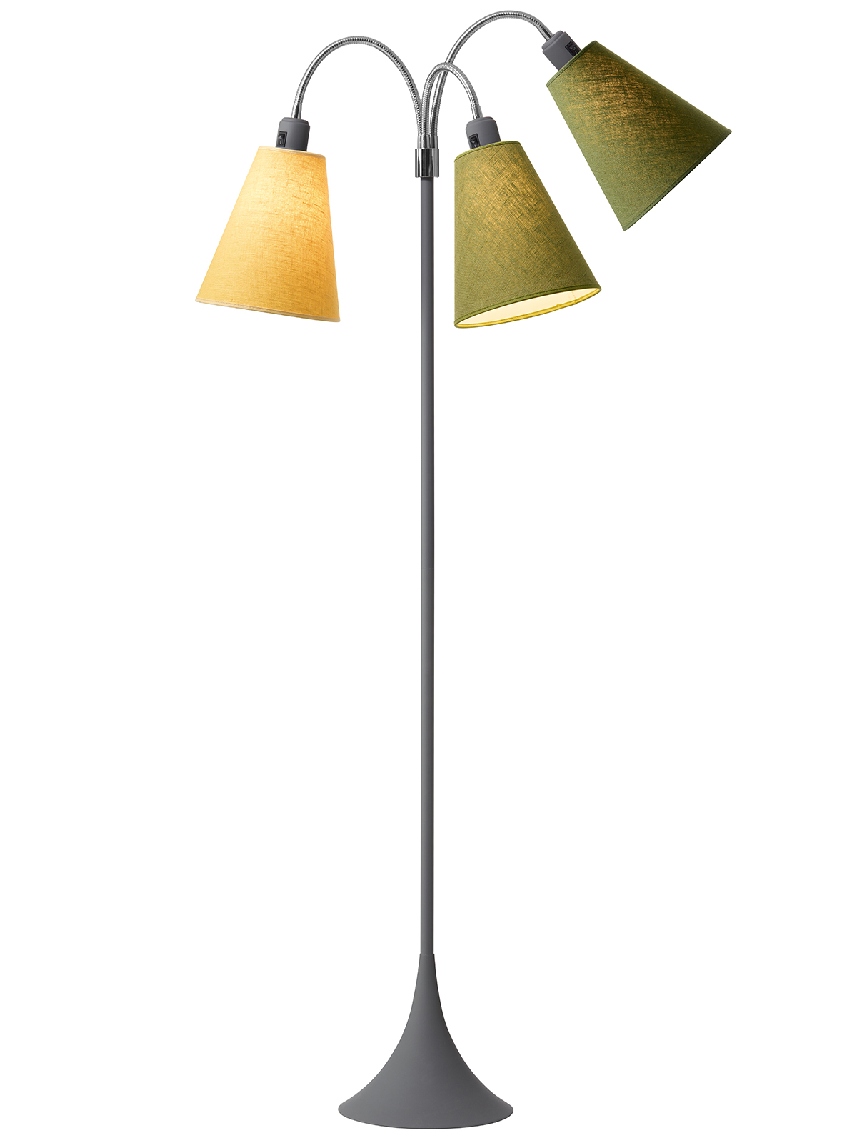 Trafik Gulvlampe Grå  M Ananasgul  Lys Armygrøn Og Mørk Armygrøn Skærme