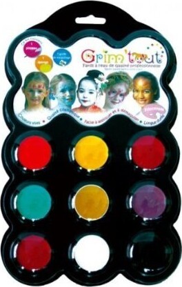Ansigtsmaling    Palette Med 9 Ansigtsfarver   Grim Tout