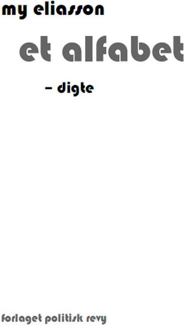 Et Alfabet   My Eliasson   Bog