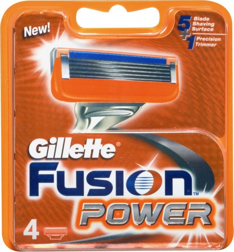 Gillette Fusion Power Barberblade Og Barberskraber   4 Blade