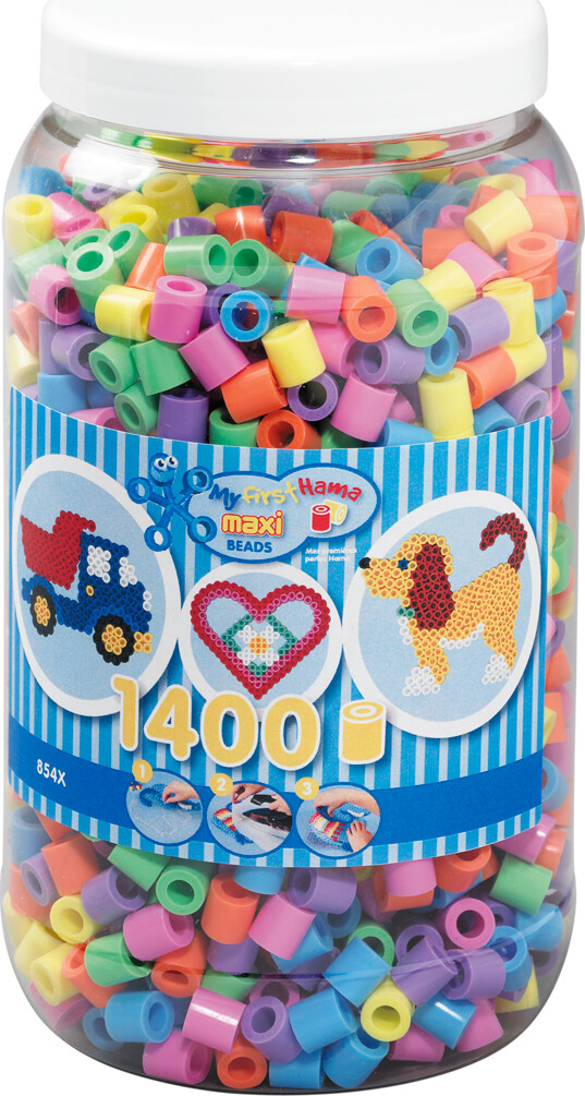 Hama Maxi Perler Pastel Mix   1400 Stk