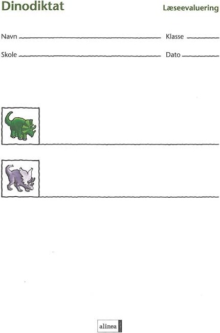 Læseevaluering På Begyndertrinnet   Dinodiktat   10 Stk    Ina Borstrøm   Bog