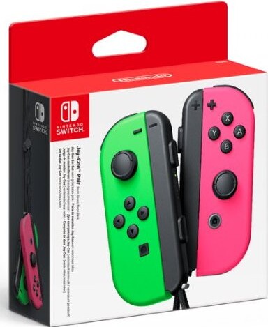 Nintendo Switch Joy Con Controller Pair   Højre Og Venstre   Neon Green   Neon Pink