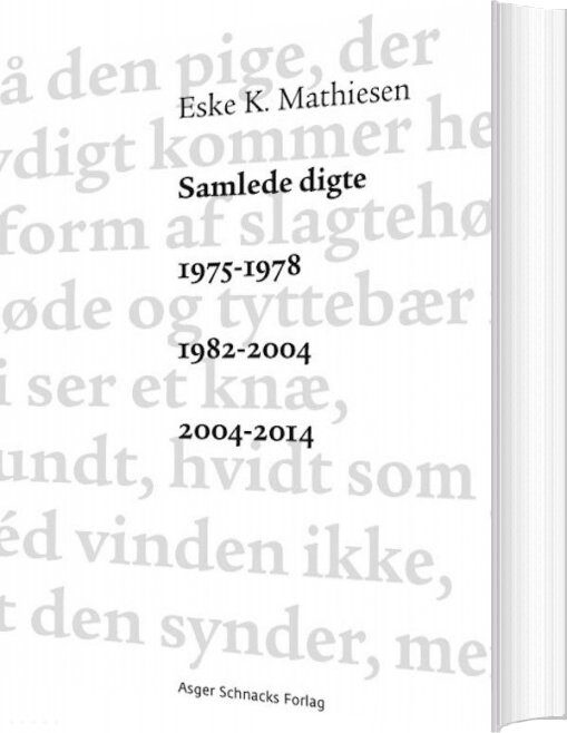 Samlede Digte 1975 1978 1982 2004 2004 2014   Eske K  Mathiesen   Bog
