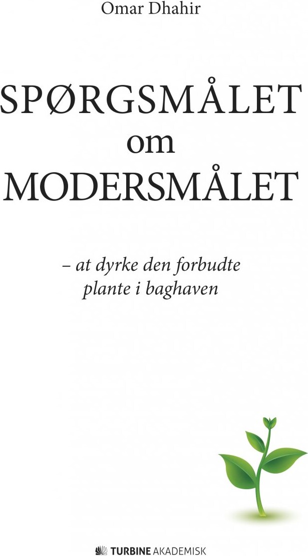 Spørgsmålet Om Modersmålet   Omar Dhahir   Bog