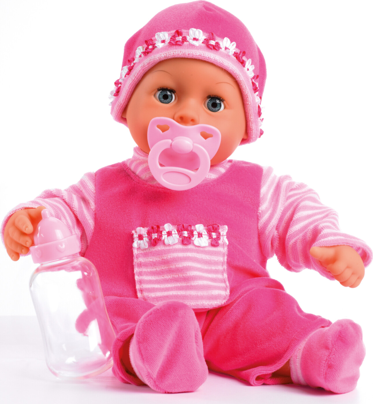Bayer   Babydukke Med Lyd Og Bevægelse   First Words   Pink   38 Cm