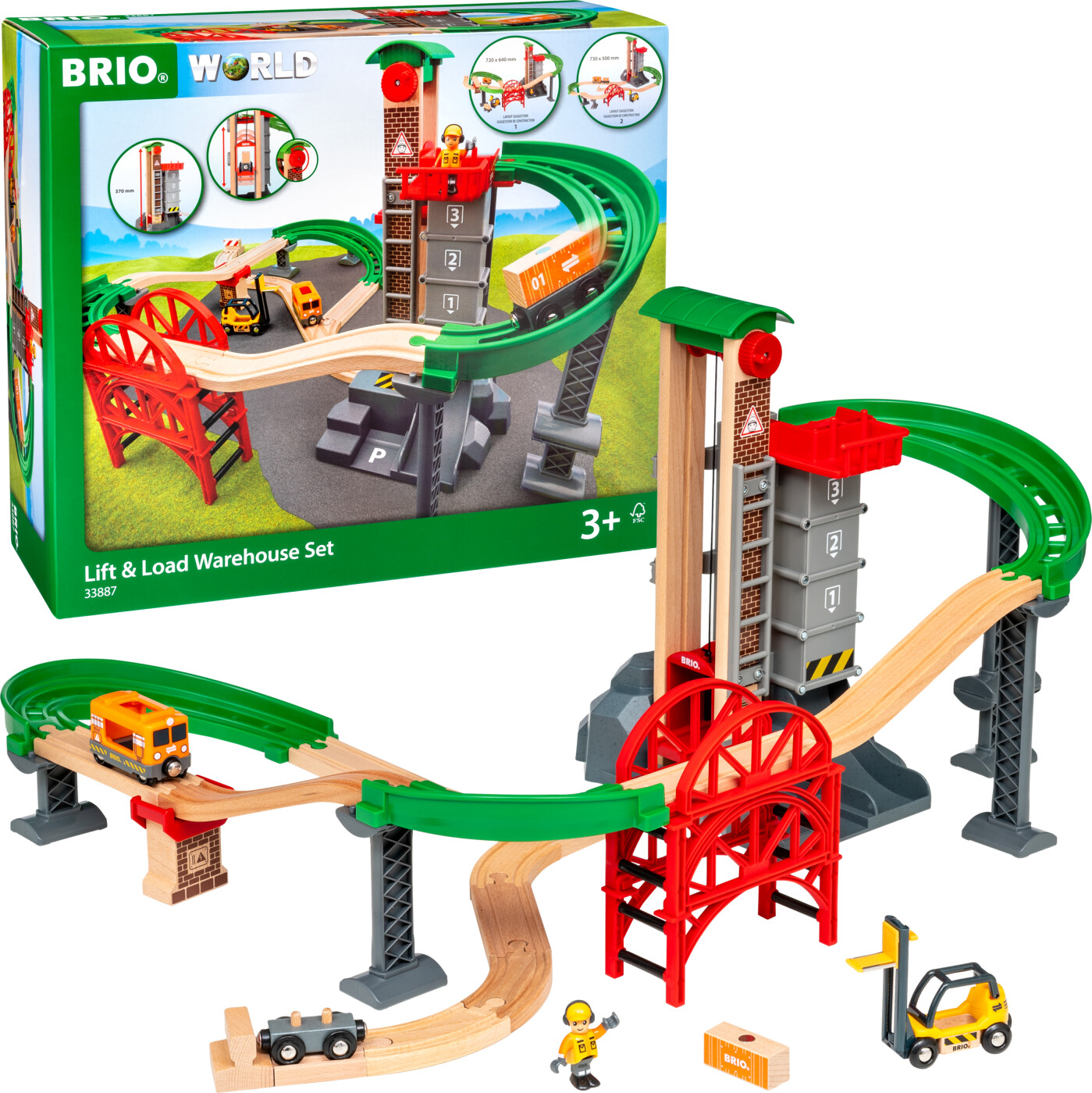 Brio World Tog   Løft Og Læs Med Lagerbygning   33887