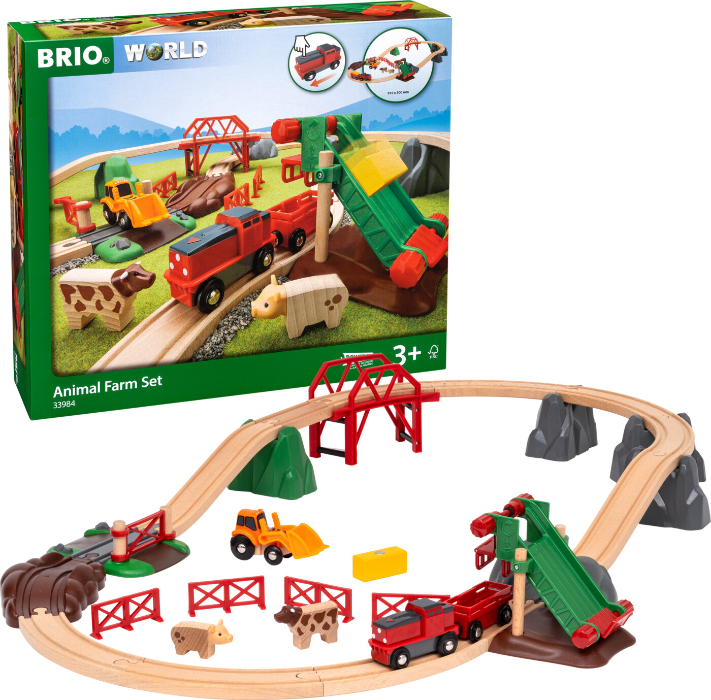 Brio World   Togbane Og Tog Bondegårdssæt   33984