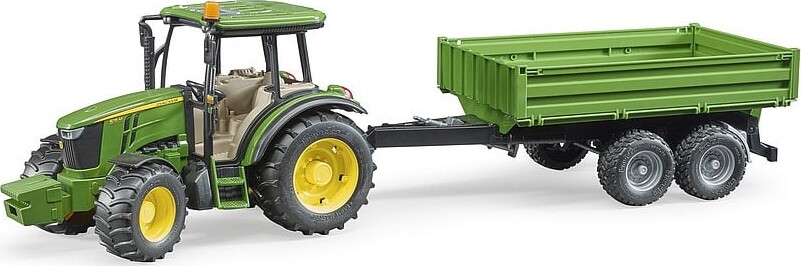 Bruder   John Deere 5115m Legetøjstraktor Med Trailer   Str  1:16   02108