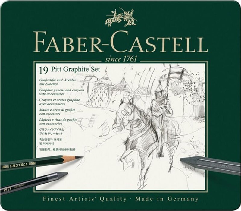 Faber Castell Blyanter   Pitt Graphite Sæt I æske   19 Dele