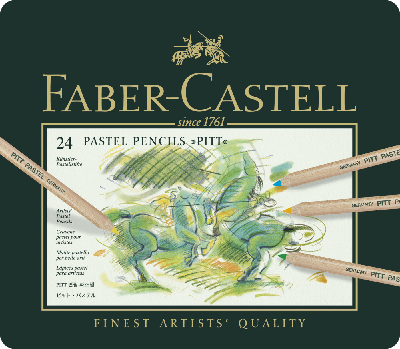 Faber Castell   Pitt Pastel Farveblyanter I Tinæske   24 Stk
