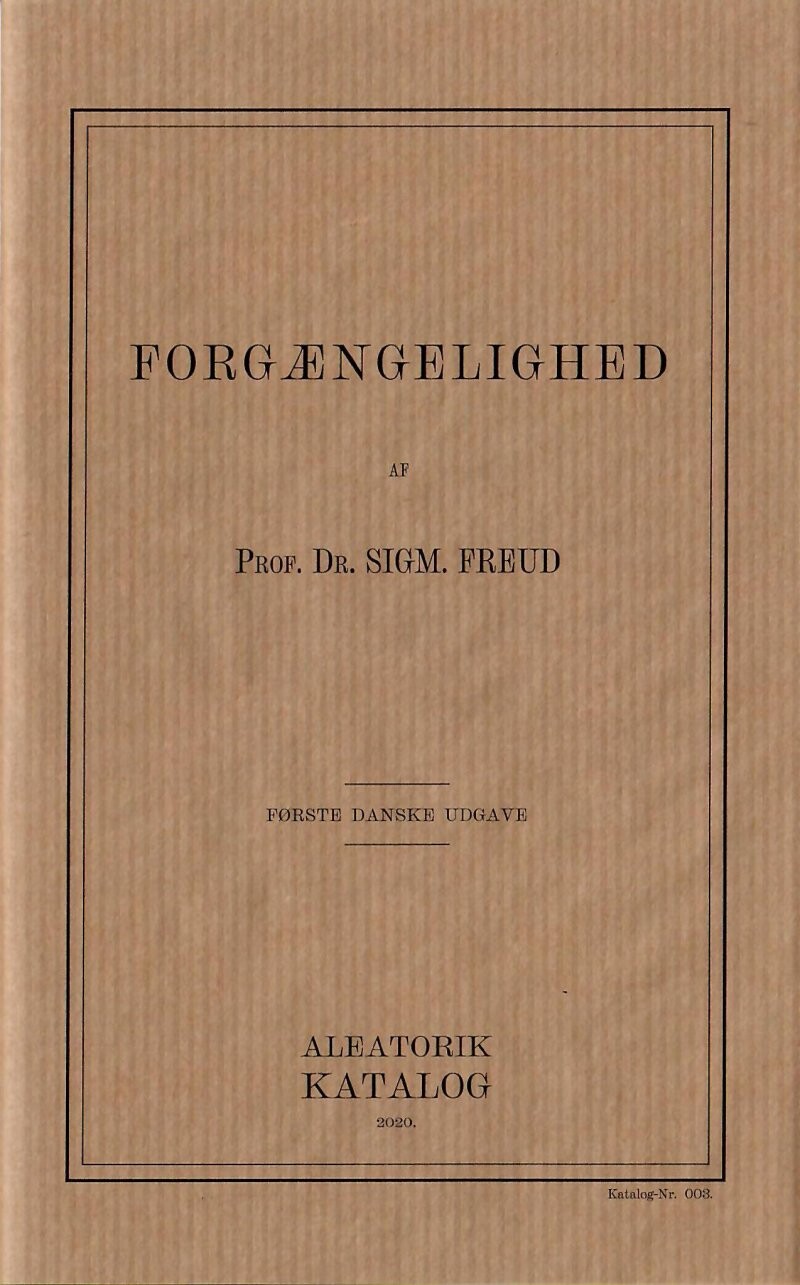 Forgængelighed   Sigmund Freud   Bog