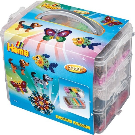 Hama Perler I Stor Opbevaringsboks   12 000 Stk   3 Stiftplader