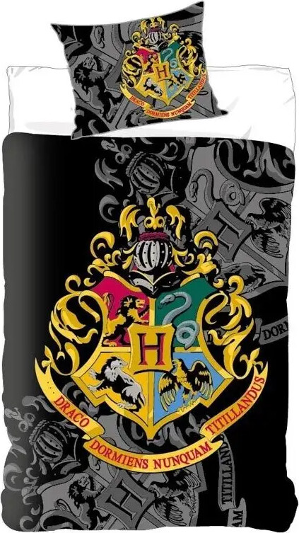 Harry Potter Sengetøj   Voksen   140 X 200 Cm   Sort
