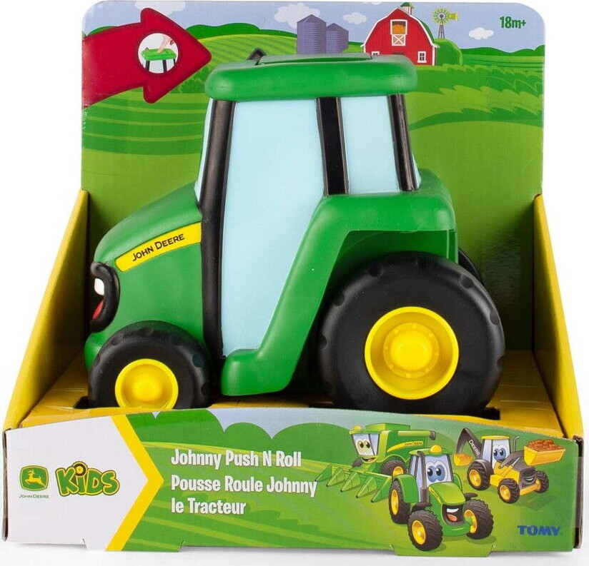 John Deere Legetøjs Traktor   Push N  Roll   Grøn