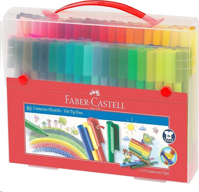 Kuffert Med 80 Connector Tusser   Faber Castell