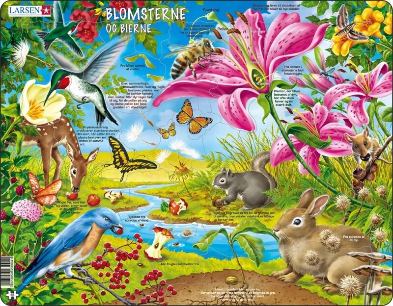 Larsen Puslespil   Blomsterne Og Bierne   55 Brikker
