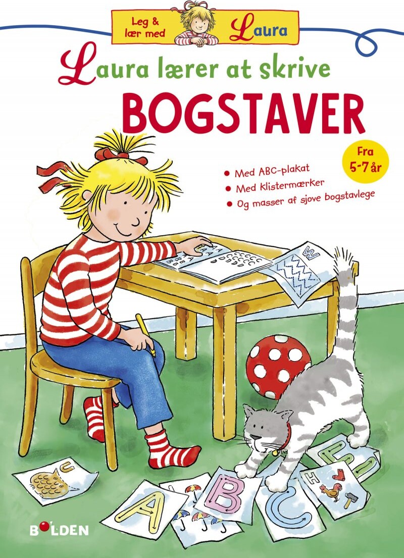 Laura Lærer At Skrive Bogstaver   Klistermærker Og Plakat   Bog