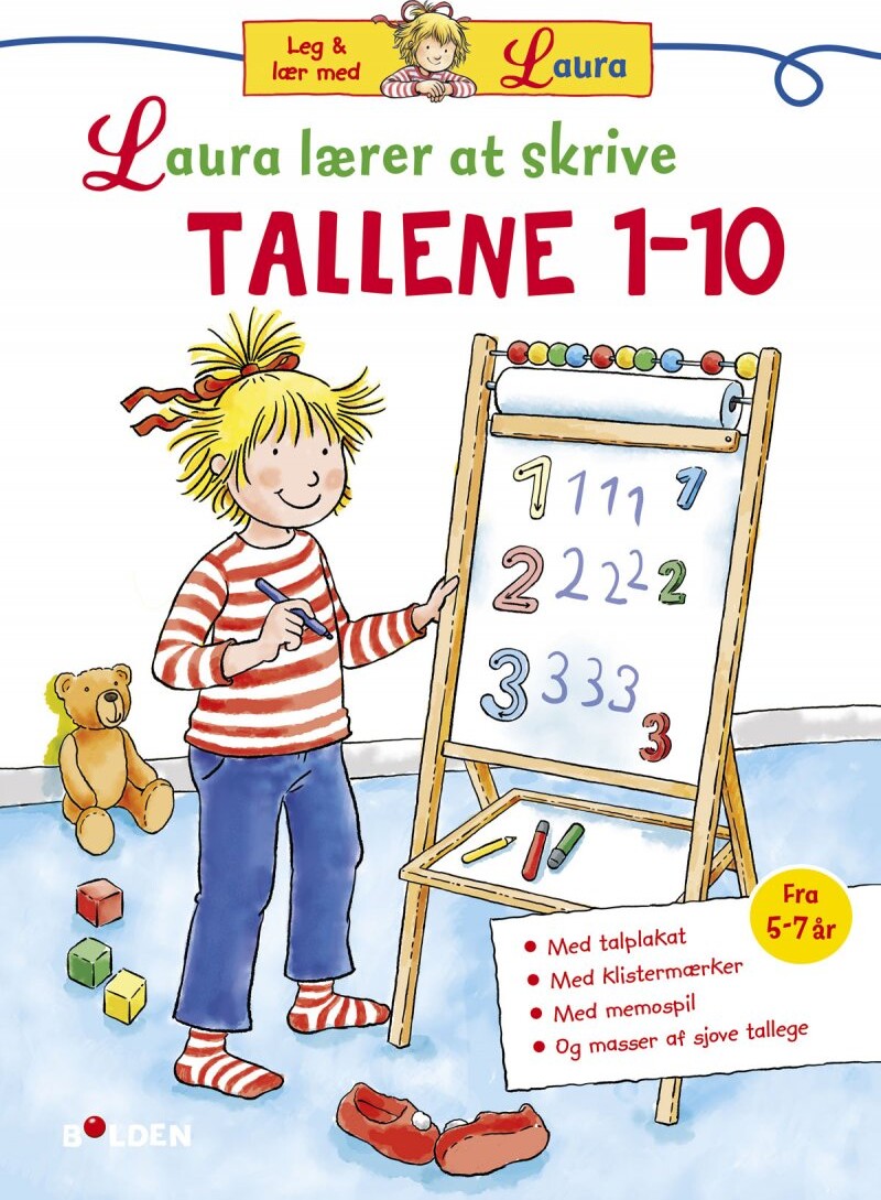Laura Lærer At Skrive Tallene 1 10   Klistermærker Og Plakat   Bog