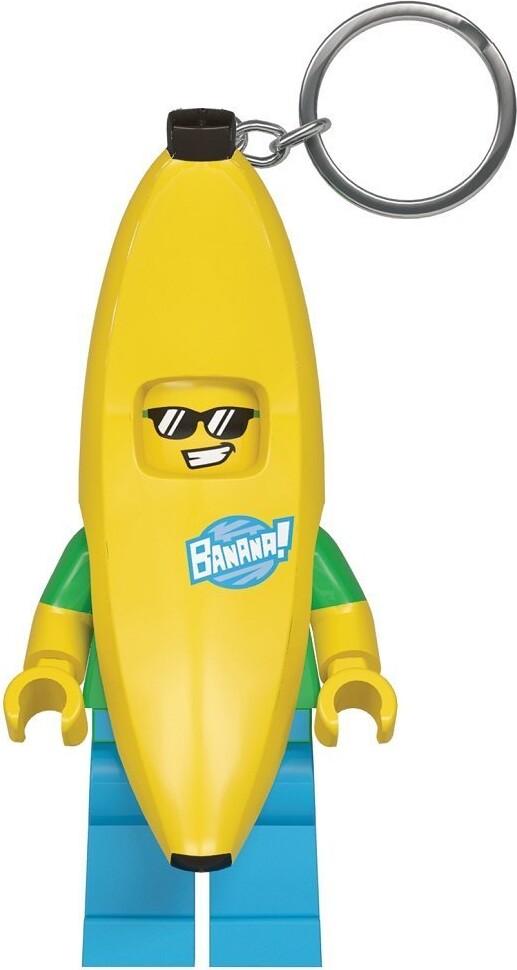 Lego   Nøglering Med Led Lys   Banan Mand