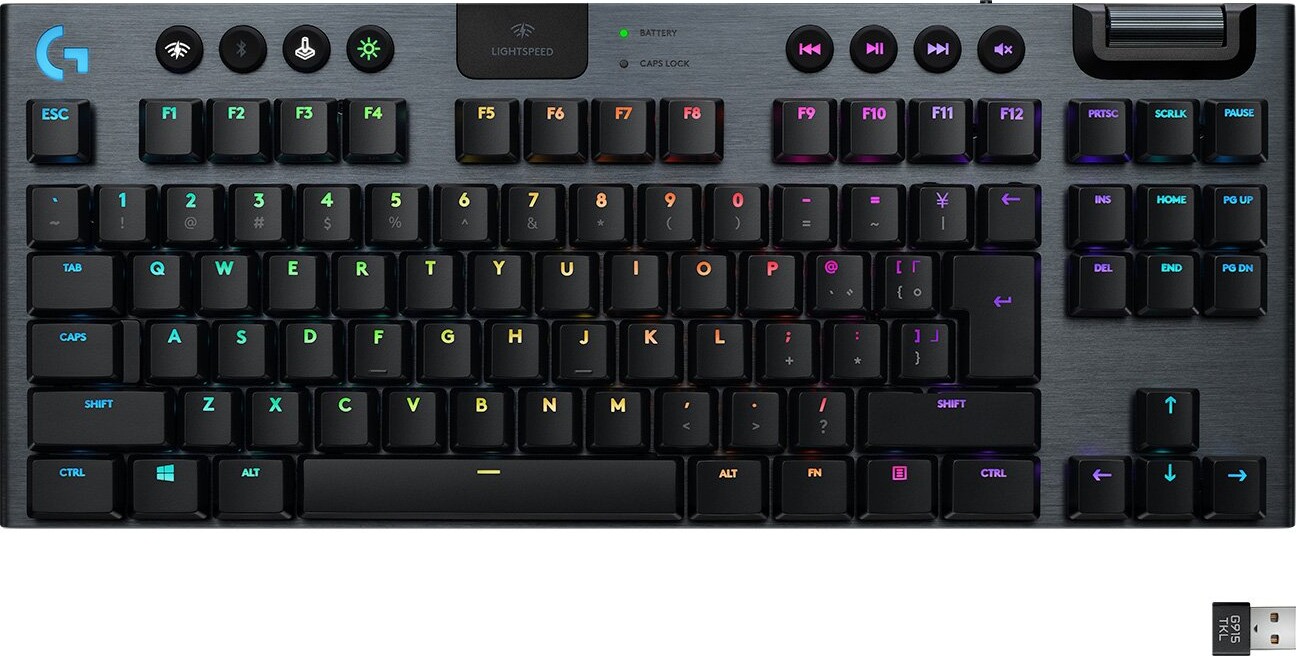 Logitech G915 Tkl   Trådløst Mekanisk Clicky Gaming Tastatur   Nordisk