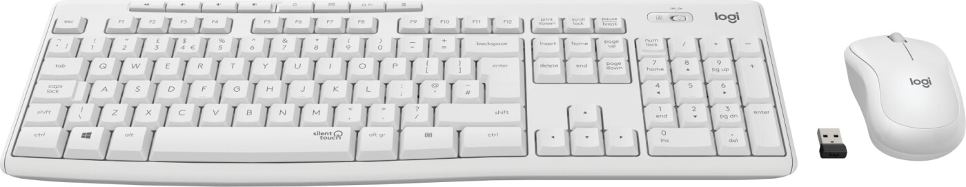 Logitech   Mk295 Silent   Trådløs Mus Og Tastatur   Hvid