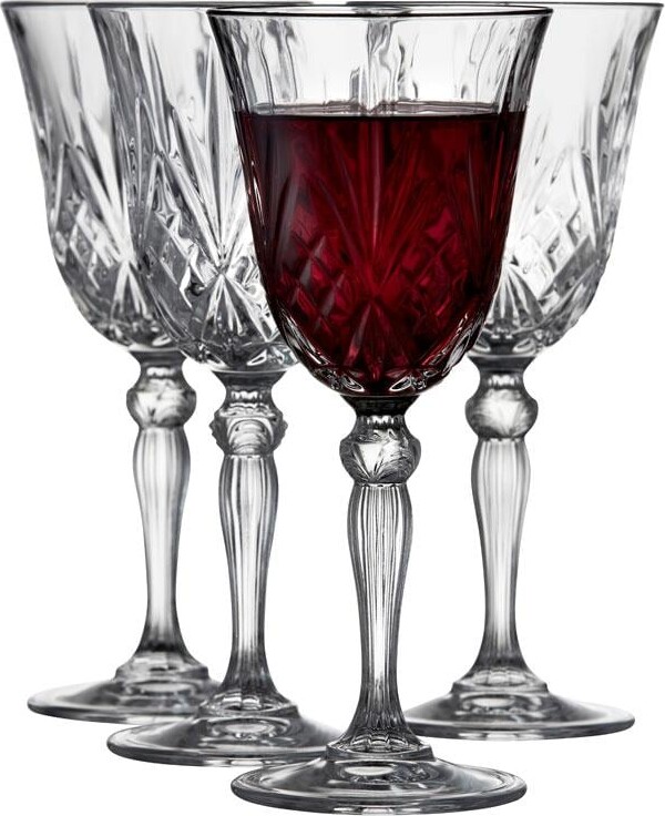 Lyngby Glas Rødvinsglas Krystal Klar Melodia Vinglas Sæt 27 Cl 4 Stk