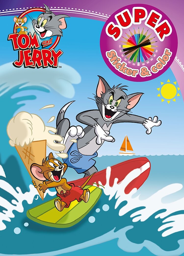 Malebog Med Klistermærker   Tom And Jerry   Bog