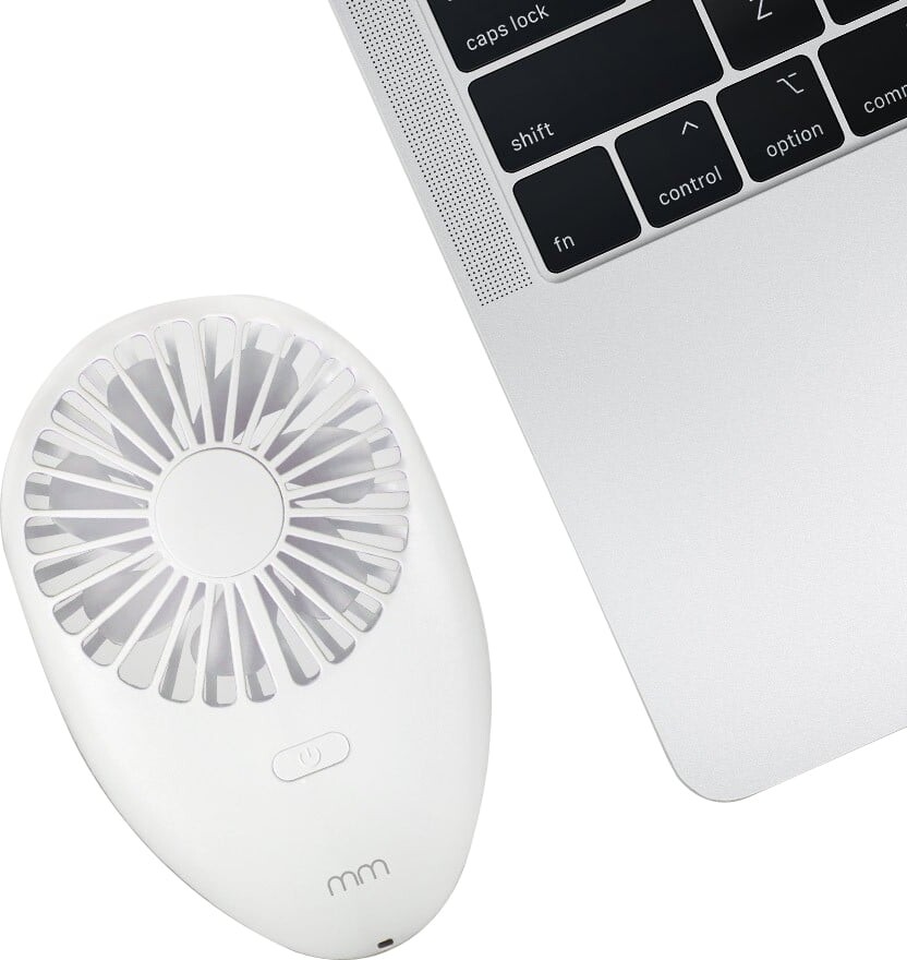Mini Usb Ventilator Med Batteri   Hvid