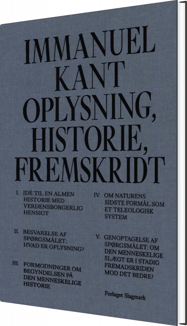 Oplysning  Historie  Fremskridt   Immanuel Kant   Bog