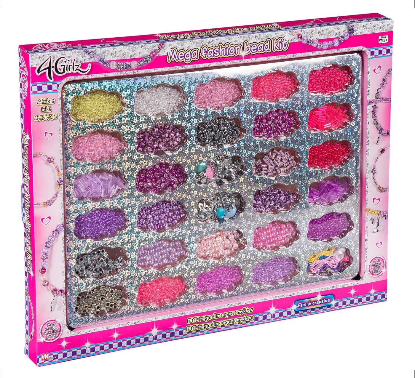 Perler Til Smykker  Armbånd Og Halskæder For Børn   Mega Sæt   4 Girlz