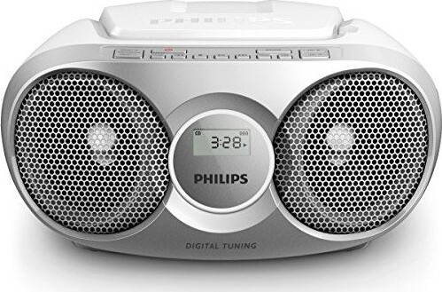 Philips Gettoblaster Med Cd Afspiller Og Aux   Az215 12   Sølv