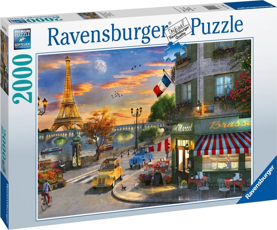 Ravensburger Puslespil   2000 Brikker   Solnedgang I Paris