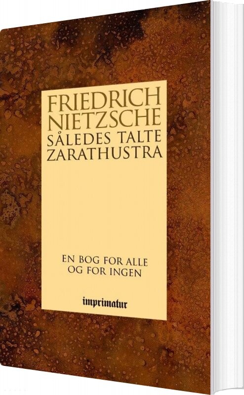 Således Talte Zarathustra   En Bog For Alle Og For Ingen   Friedrich Nietzsche   Bog