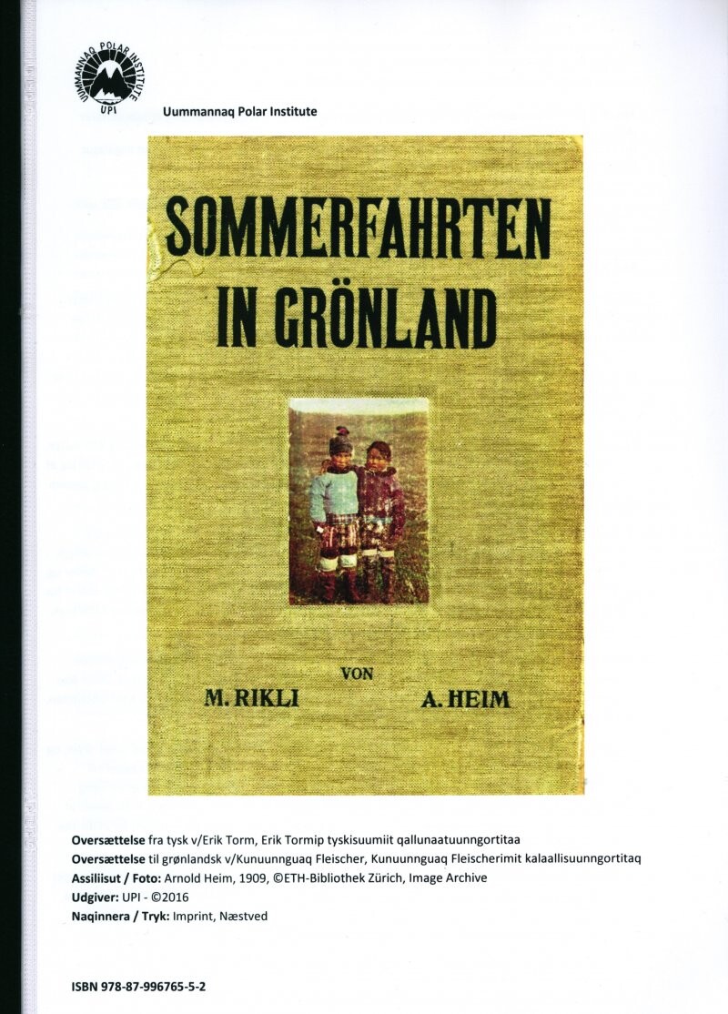 Sommerrejser I Grønland   Arnold Heim   Bog