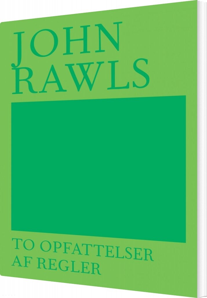 To Opfattelser Af Regler   John Rawls   Bog