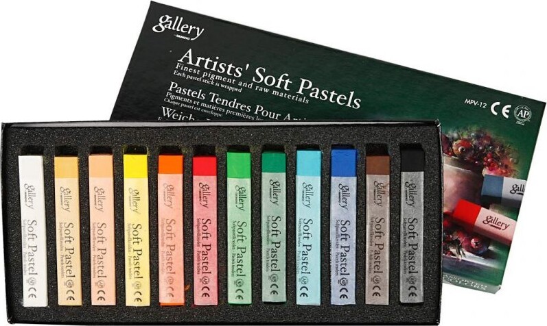 Tørpastel Kridt Sæt   12 Stk