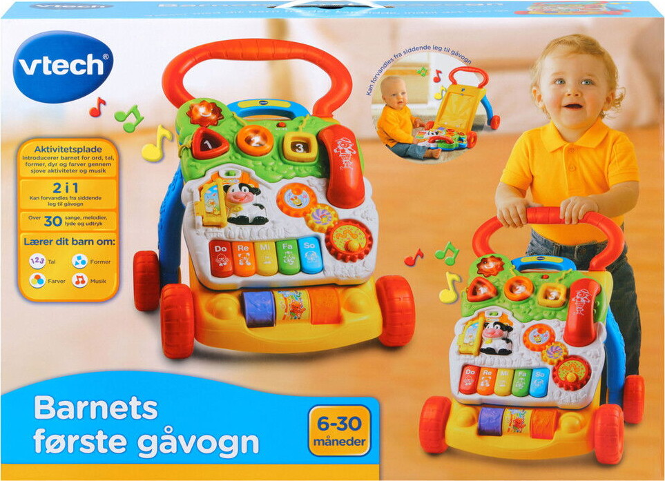 Vtech   Baby Barnets Første Gåvogn   Dansk