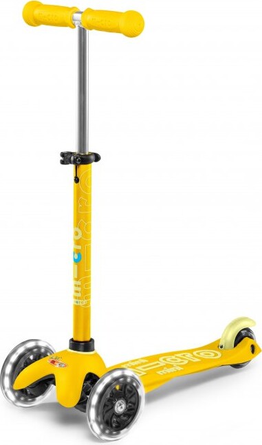 3 I 1 Micro Mini Deluxe   Trehjulet Løbehjul Med Lys   Gul