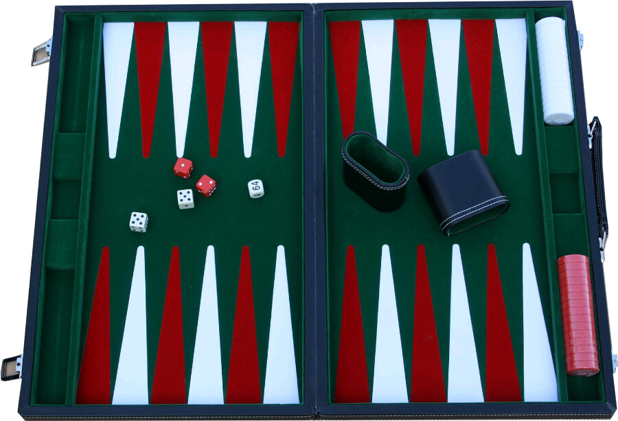 Backgammon Brætspil I Kuffert   Vinyl   Stor Udgave