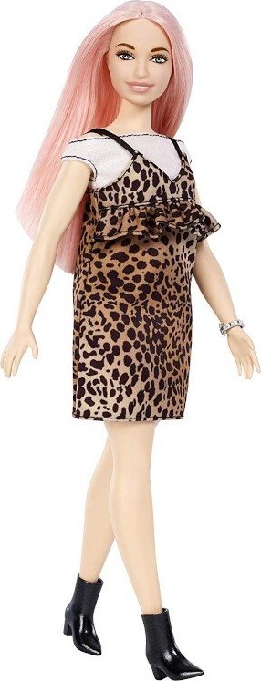 Barbie Fashionistas Dukke   Kurvet Dukke Med Pink Hår Og Kjole