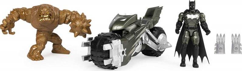 Batcycle Med Batman Og Clayface Figurer   10 Cm