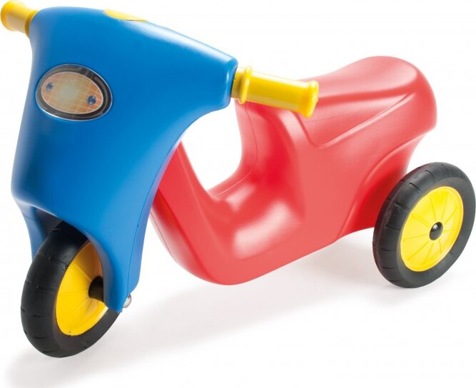 Dantoy   Scooter Gåbil Med Gummihjul   Rød Blå