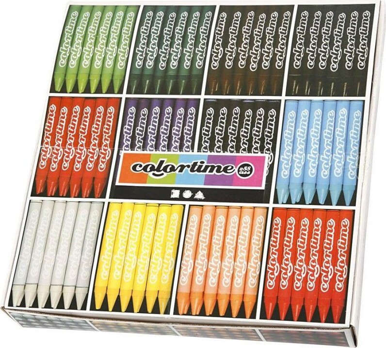 Farvekridt   Tykkelse 11 Mm   L: 10 Cm   Assorterede Farver   288stk    Colortime