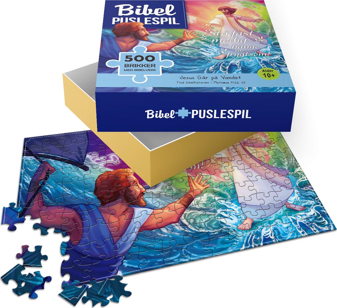 Bibel Puslespil Med Bibelvers Jesus Går På Vandet 500 Brikker