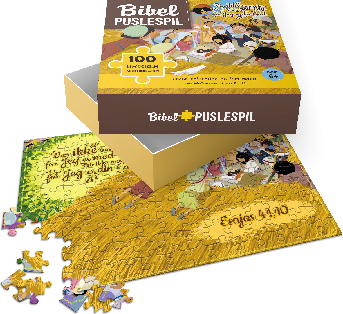 Bibel Puslespil Med Bibelvers Jesus Helbreder En Lam Mand 100 Brikker