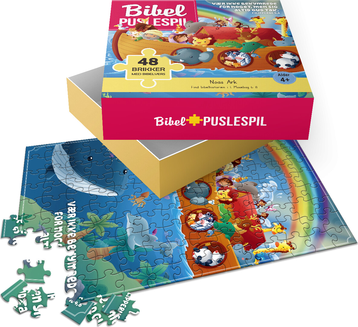 Bibel Puslespil Med Bibelvers Noas Ark 48 Brikker